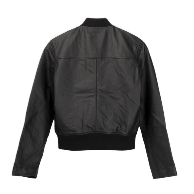NELA LEATHER BOMBER JACKET - BLACK S25WLTR550 -BLACK OFFICINE GENERALE 