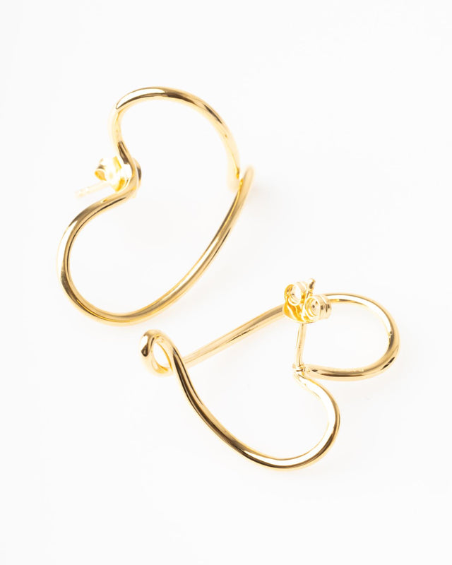 DANCING HEARTS EARRINGS - GOLD DANHE-EA-148 -GOLD BAR JEWELLERY 
