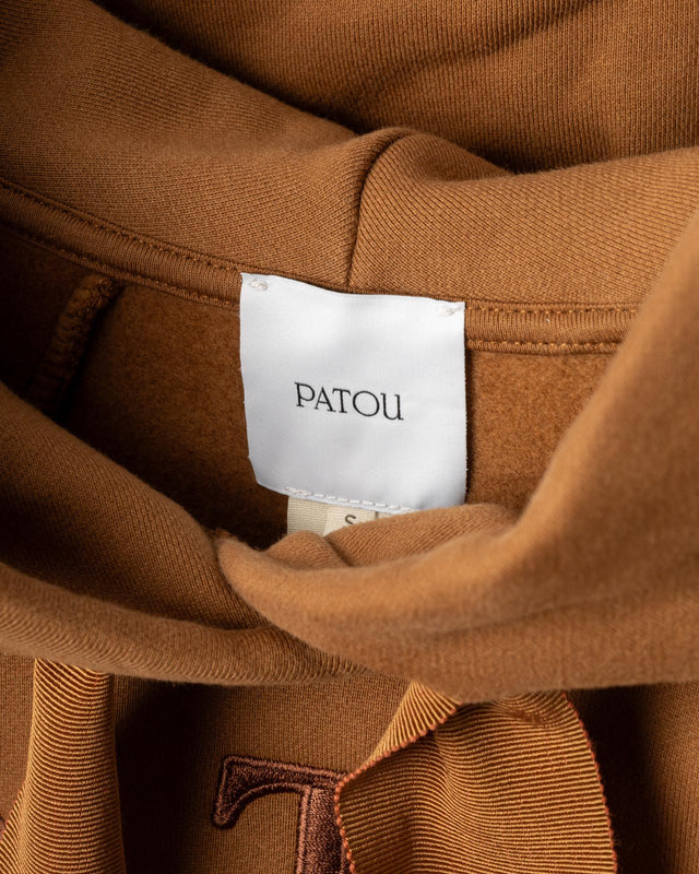 LOGO AND JP MONOGRAM CROPPED HOODIE - MAHOGANY JE1929995 -121B MAHOGANY PATOU 