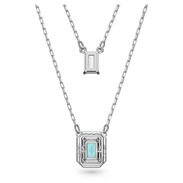 UNA LAYERED NECKLACE - BLUE/RHODIUM PLATED 5640557 FROMT/RHS SWAROVSKI 