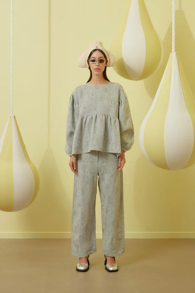 BOWL BLOUSE - GREY MELANGE GLOVES SS24STUD-F215 901 HENRIK VIBSKOV 