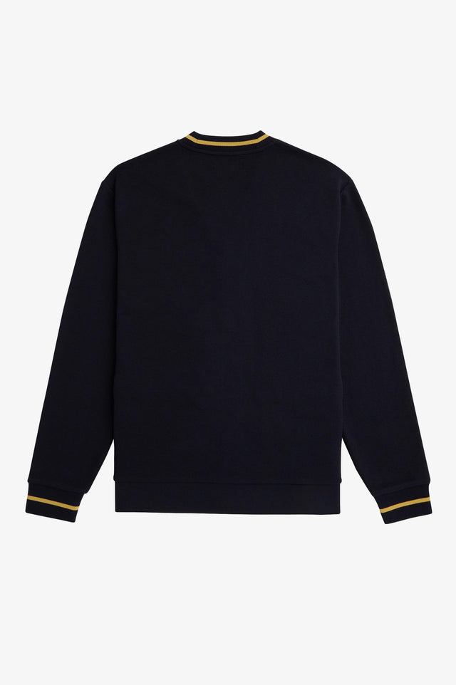 TIPPED PIQUE TEXTURE CARDIGAN - NAVY
