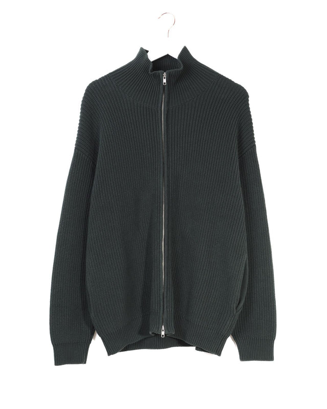 WESTER CARDIGAN WASH RIB STITCH - GREEN AW24-KNT-WST-BLE-GRE -GREEN WAX LONDON 
