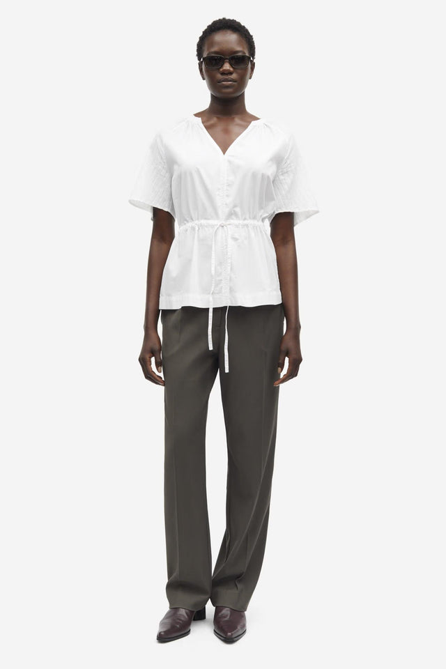 SATOMA BLOUSE - WHITE F25100007 -WHITE SAMSOE SAMSOE 