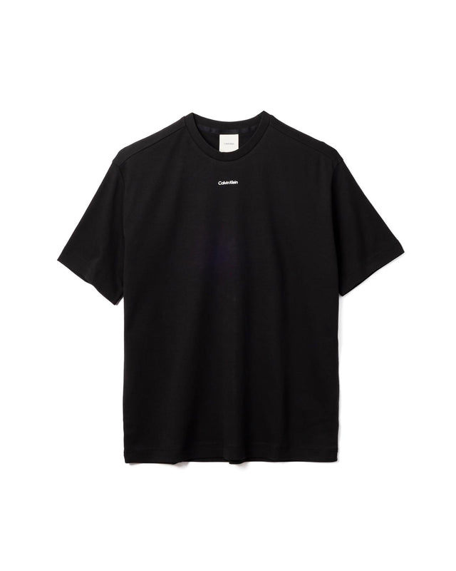 RELAXED COTTON INTERLOCK T-SHIRT - BLACK