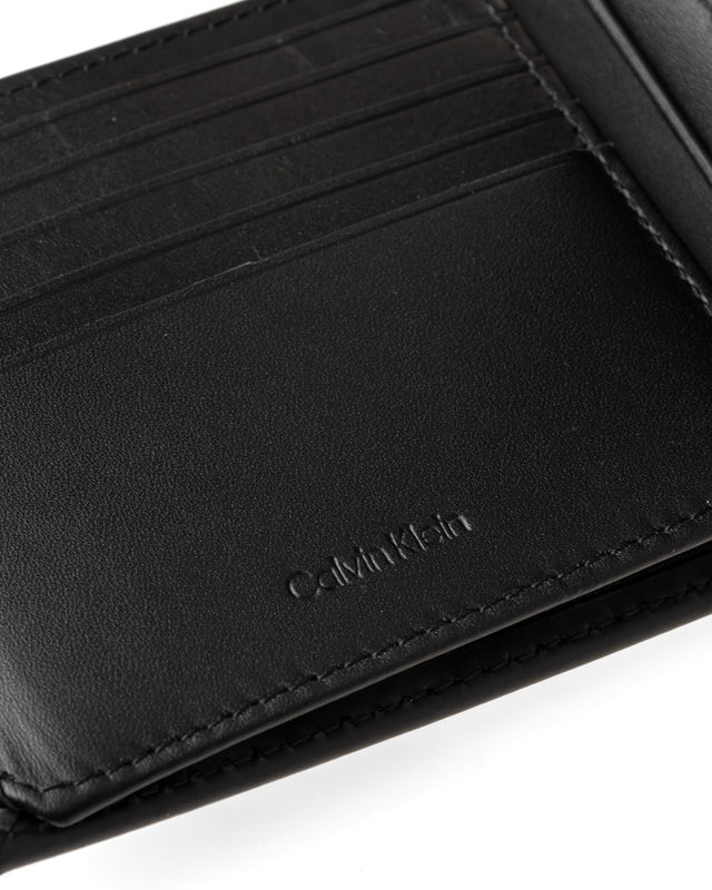 LEATHER RFID BILLFOLD WALLET - BLACK