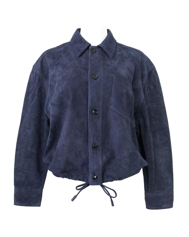 OVERSHIRT WITH WAIST DRAWSTRING - NIGHT BLUE