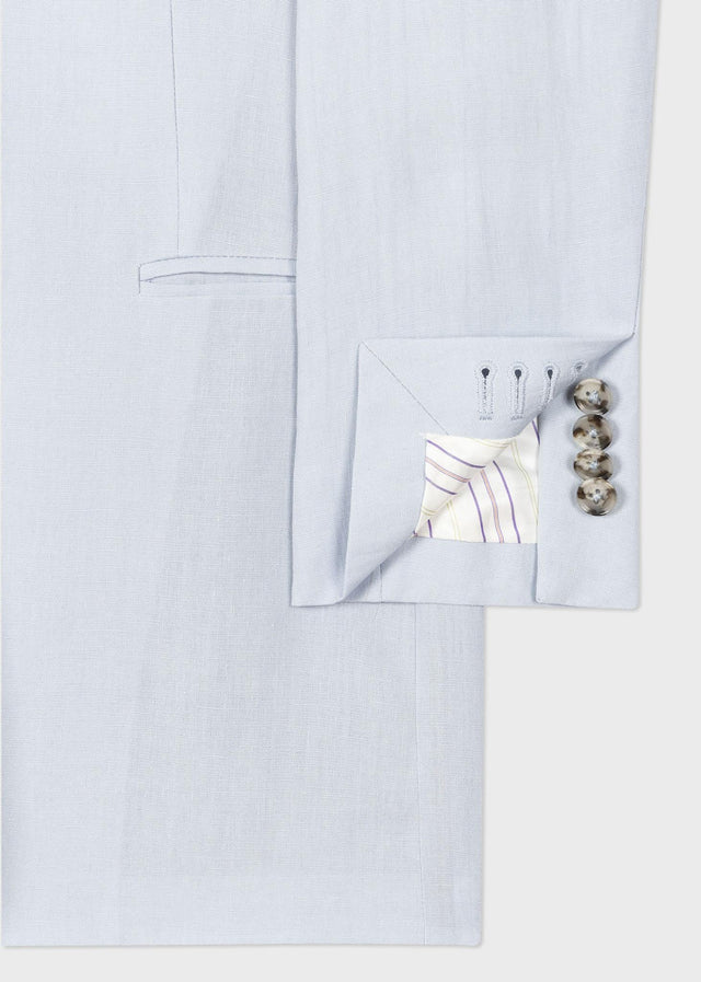 WOMEN'S LINEN ONE-BUTTON BLAZER - PALE BLUE W1R-254JC-M01427 41A PAUL SMITH 