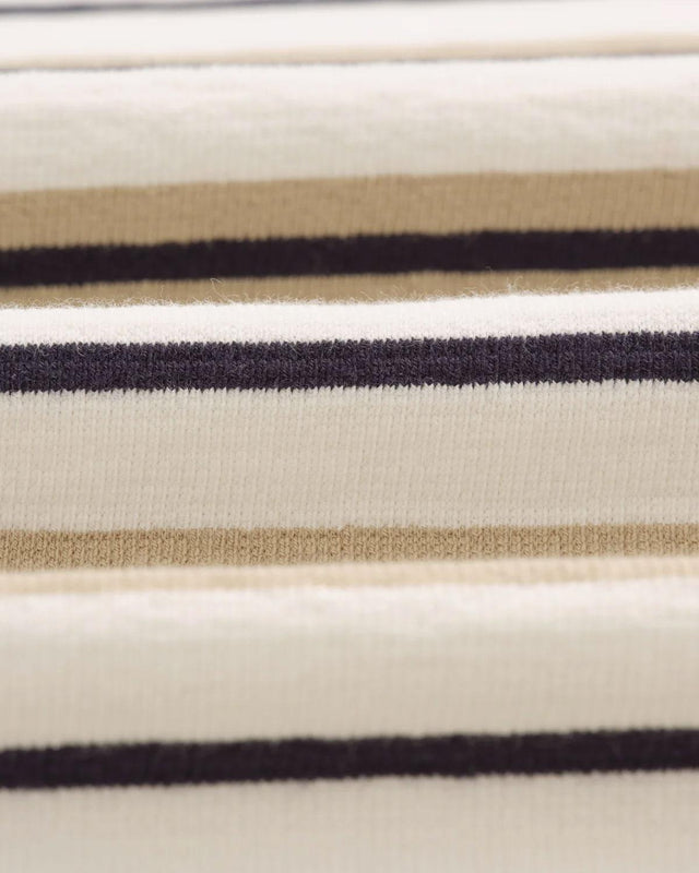 DEAN STRIPED TEXTURED T-SHIRT - ECRU
