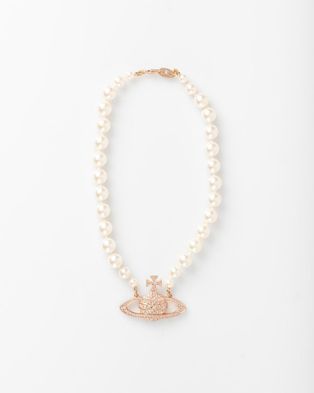 ONE ROW PEARL CHOKER - PINK GOLD