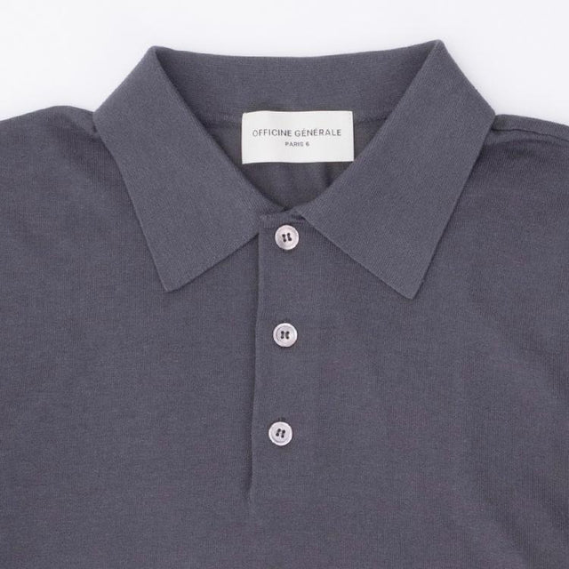 BRUTUS POLO - ASH GREY S25MKNT300 -ASH GREY OFFICINE GENERALE 
