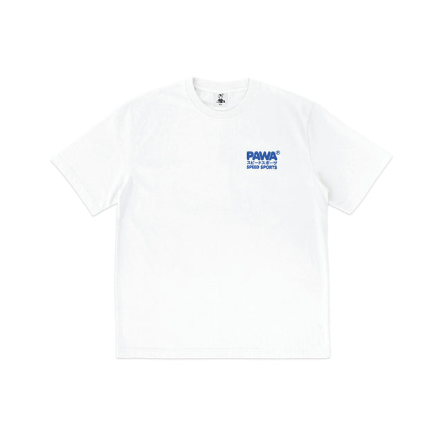 RACING T-SHIRT - WHITE P009 TSHIRT  PAWA SPEED SPORTS 