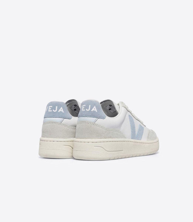 MENS V-90 O.T. LEATHER TRAINERS - EXTRA WHITE/ STEEL