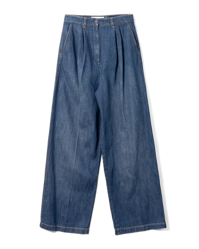 DARTED WIDE-LEG TROUSERS - MEDIUM BLUE RW-TR0316-D089-E25 -23 MEDIUM BLUE LANVIN 