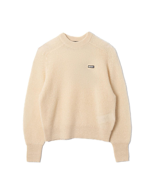 LIGHT KNIT LOGO SWEATER - PARCHMENT