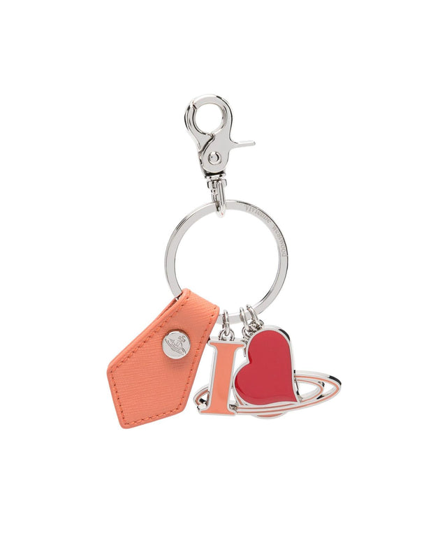 SAFFIANO I LOVE ORB KEYRING - ORANGE