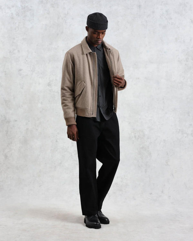 KNOLL WOOL BOMBER JACKET - NATURAL AW24-JKT-KNO-BKN-NAT -NATURAL WAX LONDON 