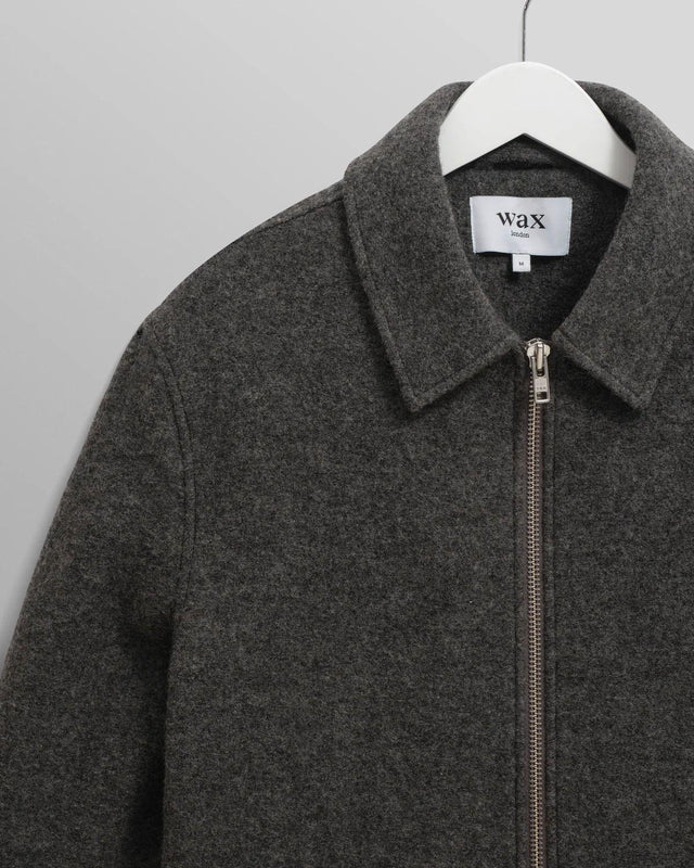 BOILED WOOL ELDON JACKET - MID GREY AW25-JKT-ELD-BWP-MDG -MID GREY WAX LONDON 