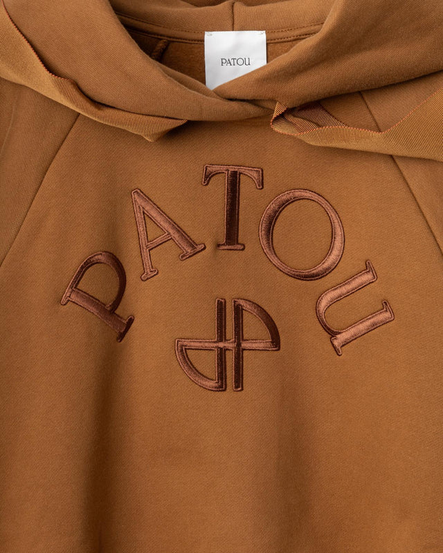 LOGO AND JP MONOGRAM CROPPED HOODIE - MAHOGANY JE1929995 -121B MAHOGANY PATOU 