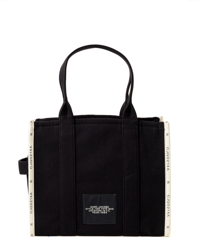 THE JACQUARD LARGE TOTE BAG - BLACK