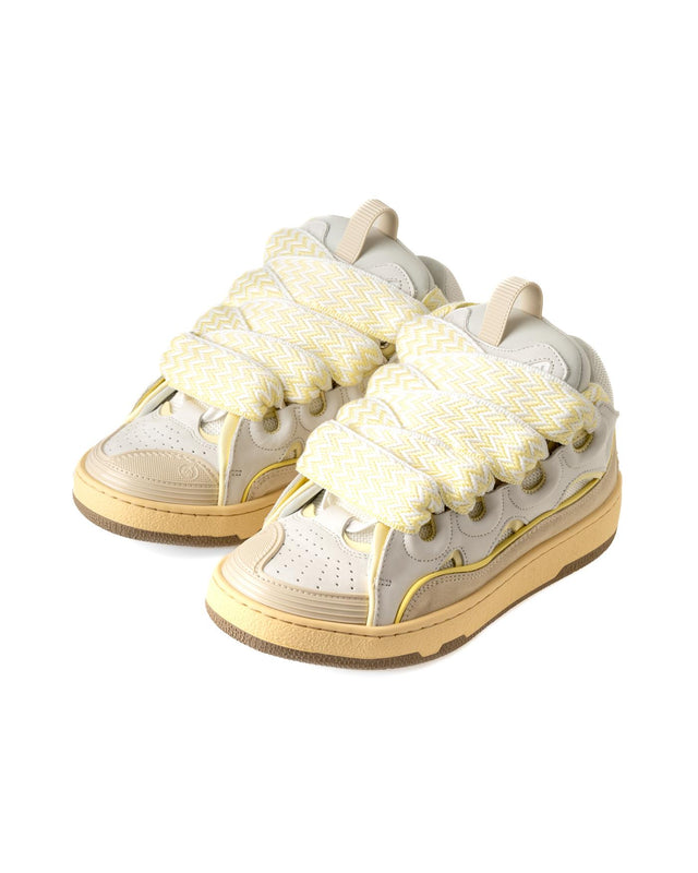LEATHER CURB SNEAKERS - WHITE/ BEIGE FU-SKDK12-BICO-E25 -0005 WHITE/BEIGE LANVIN 