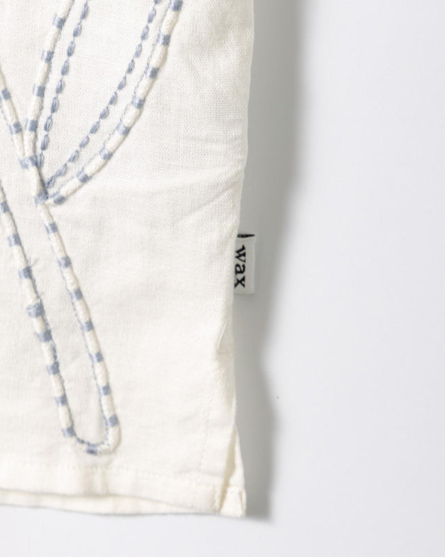 DIDCOT SS SHIRT OVERSIZED FLORAL - ECRU/ PALE BLUE SS25-SSS-DID-BOO-EPB -ECRU / PALE BLUE WAX LONDON 
