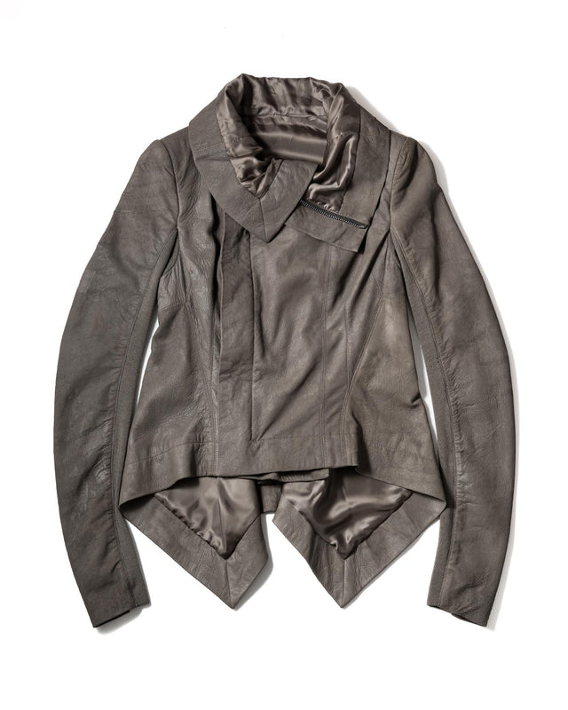 LEATHER BIKER JACKET - DUST RP01E7743 LBA -34 DUST RICK OWENS 