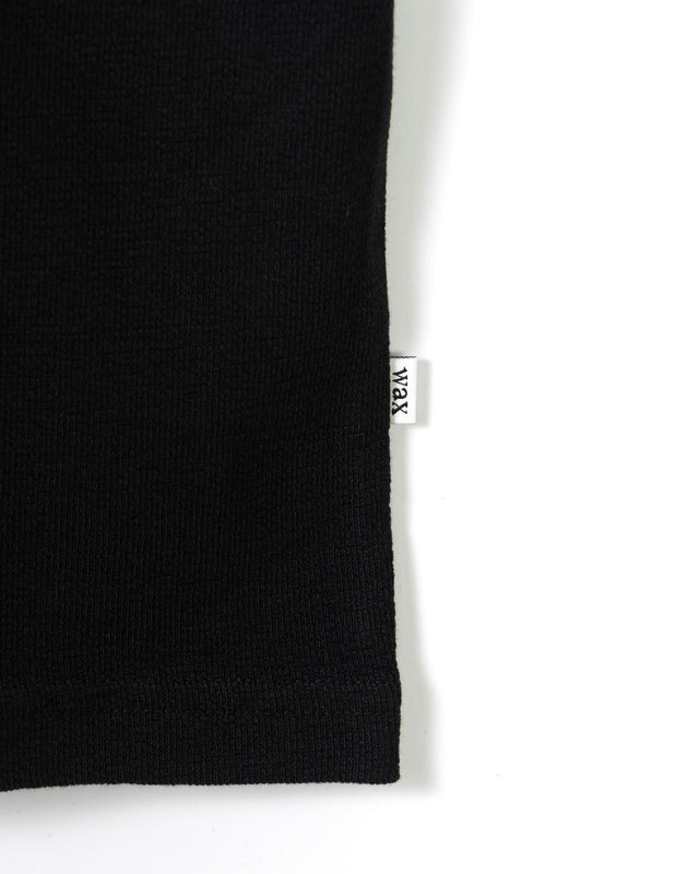DEAN TEXTURED T-SHIRT - BLACK WI00-TEE-DEA-APF-BLK BLACK WAX LONDON 