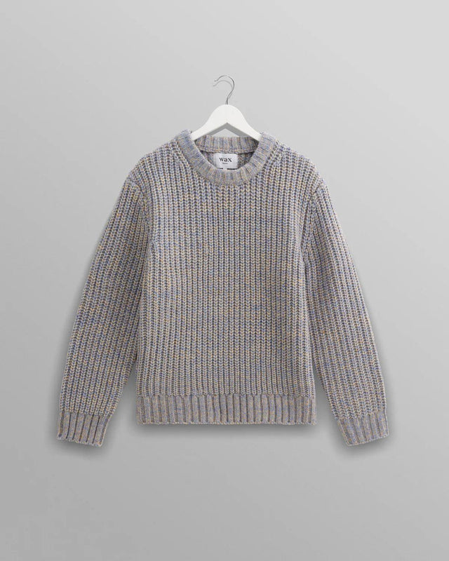 WILDE HEAVYWEIGHT KNIT JUMPER - BLUE AW24-KNT-WLD-BLL-BLU -BLUE WAX LONDON 