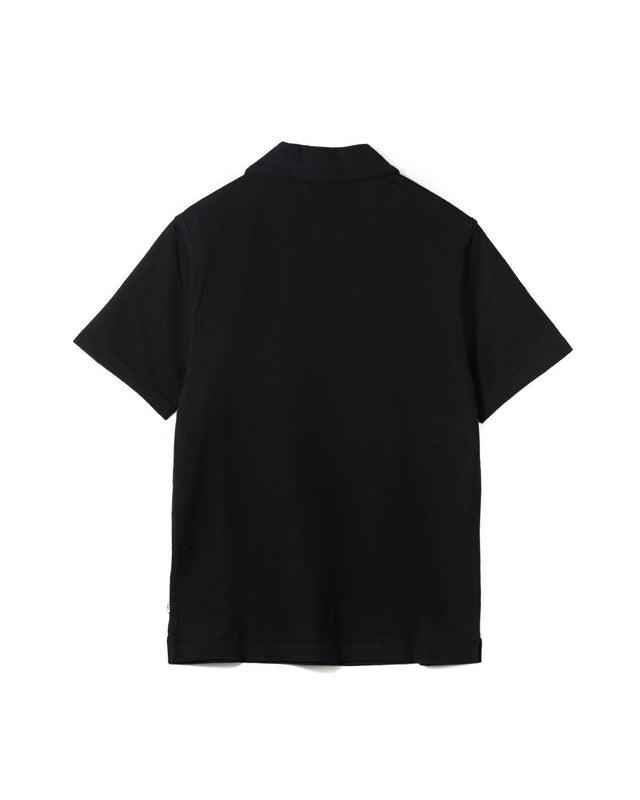 ATWOOD POLO SHIRT - BLACK SS24-POL-ATW-APF-BLK -BLACK WAX LONDON 