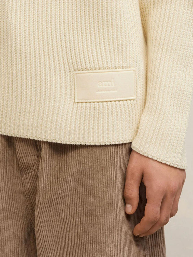 AMI ALEXANDRE MATTIUSSI CREWNECK - IVORY HKS024.KN0031 -185 AMI PARIS 