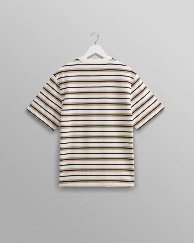 DEAN STRIPED TEXTURED T-SHIRT - ECRU