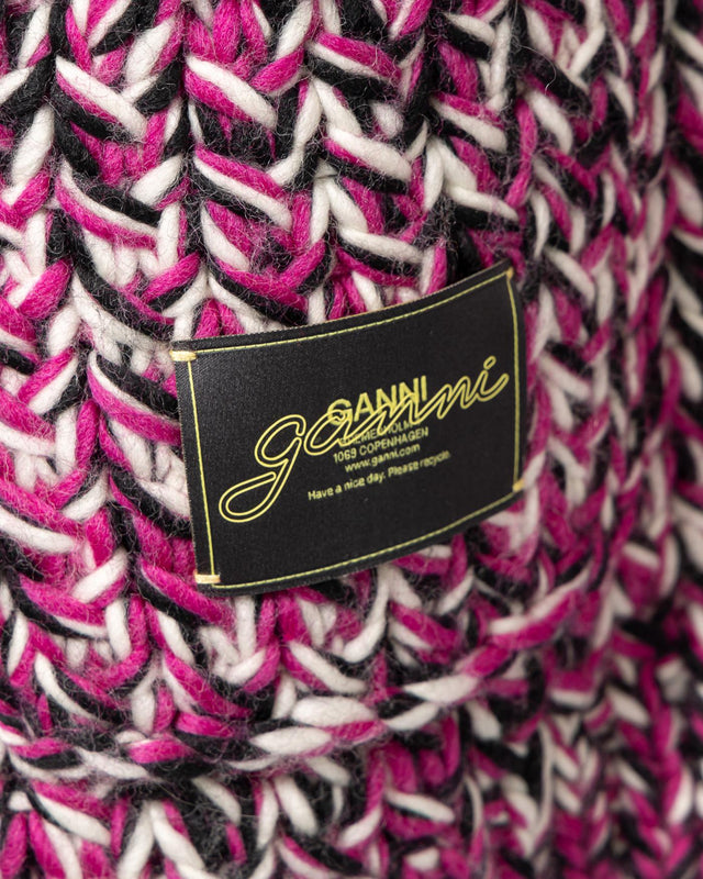 GRAPHIC WOOL HANDKNIT CARDIGAN - BOYSENBERRY K2443 -088 BOYSENBERRY GANNI 