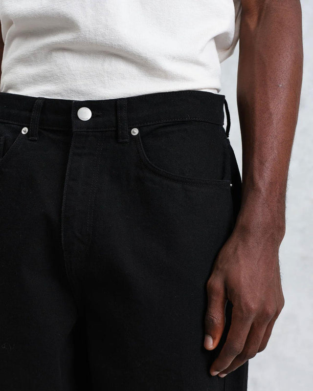 FELIX LOOSE FIT DENIM JEANS - BLACK WI00-DEN-LOO-BIF-BLK -BLACK WAX LONDON 