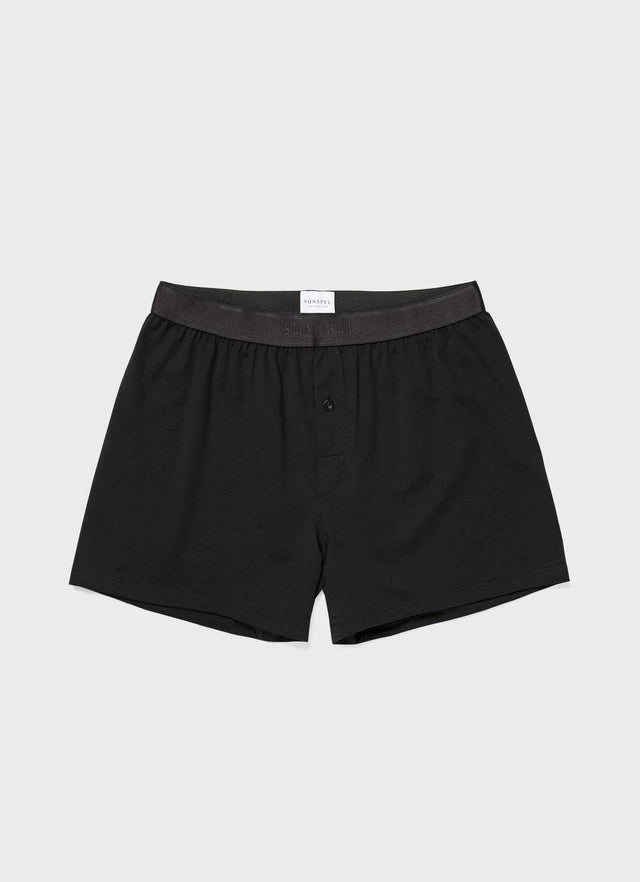 SUPERFINE ONE-BUTTON SHORT - BLACK MSHR4413-BKAA BLACK SUNSPEL 