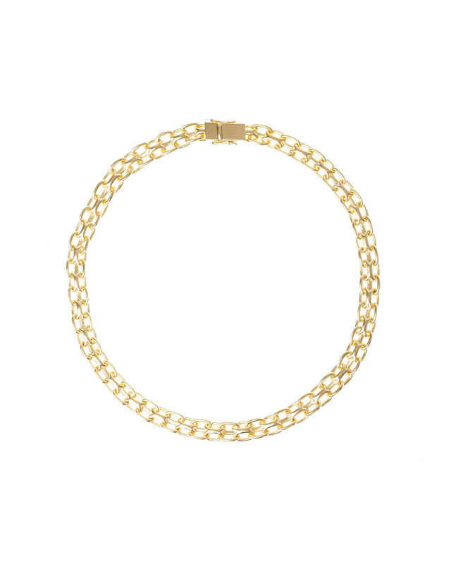 VINTAGE NECKLACE - GOLD 101140 -GOLD TOM WOOD 