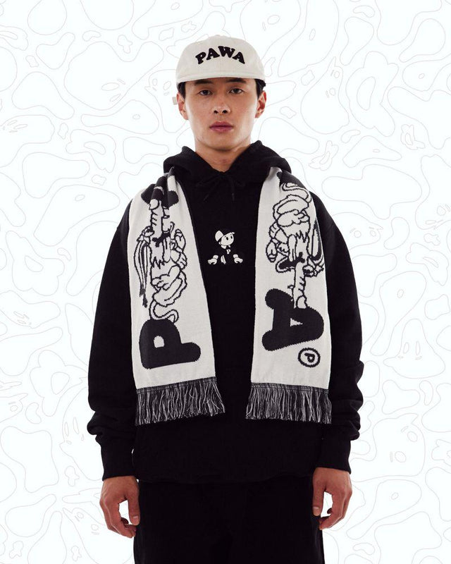 DOGGO SCARF - BLACK/WHITE P030  PAWA SPEED SPORTS 