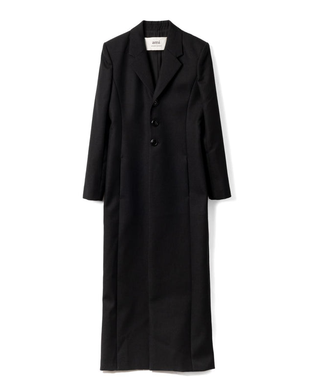 WOOL LONG COAT - BLACK FCO027.285 -001 AMI PARIS 