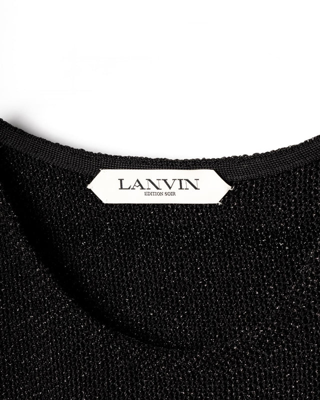 EMBROIDERED FRINGE SHORT DRESS - BLACK RW-DR9082-K059-E25 -10 BLACK LANVIN 