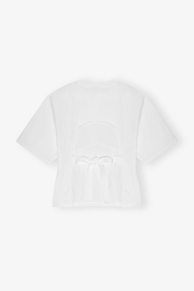 TIE BACK WAISTED T-SHIRT - BRIGHT WHITE