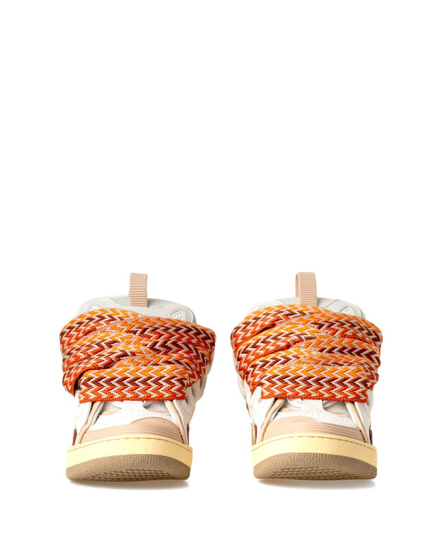 LEATHER CURB SNEAKERS - WHITE/ PEACH FU-SKDK12-BICO-E25 -0961 WHITE/PEACH LANVIN 