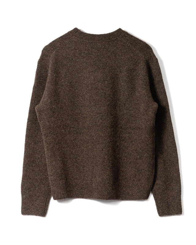FLUFFY WOOL BLEND WILDE CREWNECK - BROWN AW25-KNT-WLD-BWE-BRN -BROWN WAX LONDON 