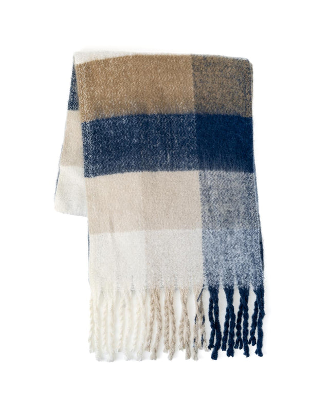 MARIE SCARF - ICE BLUE CHECK LSC0460BL17 -ICE BLUE CHECK BARBOUR 