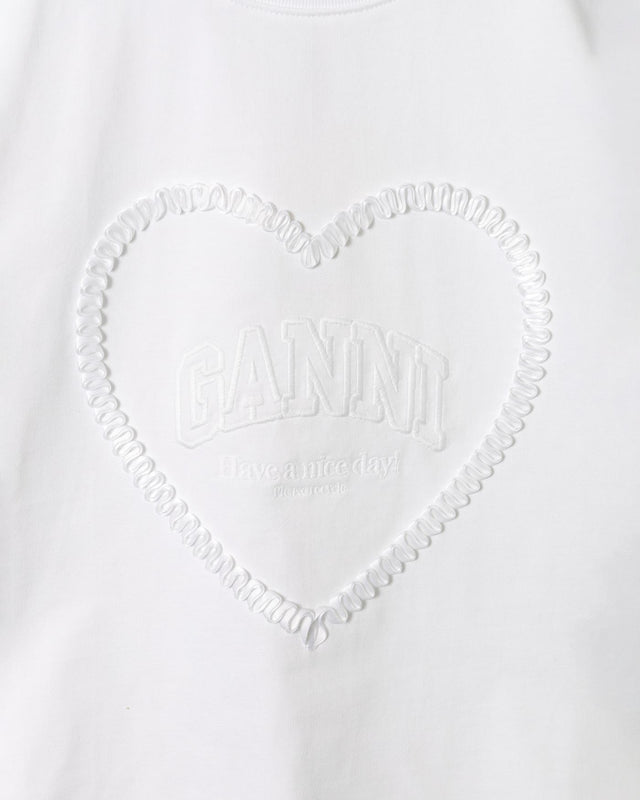 HEART SMALL T-SHIRT - BRIGHT WHITE T4150 -151 BRIGHT WHITE GANNI 