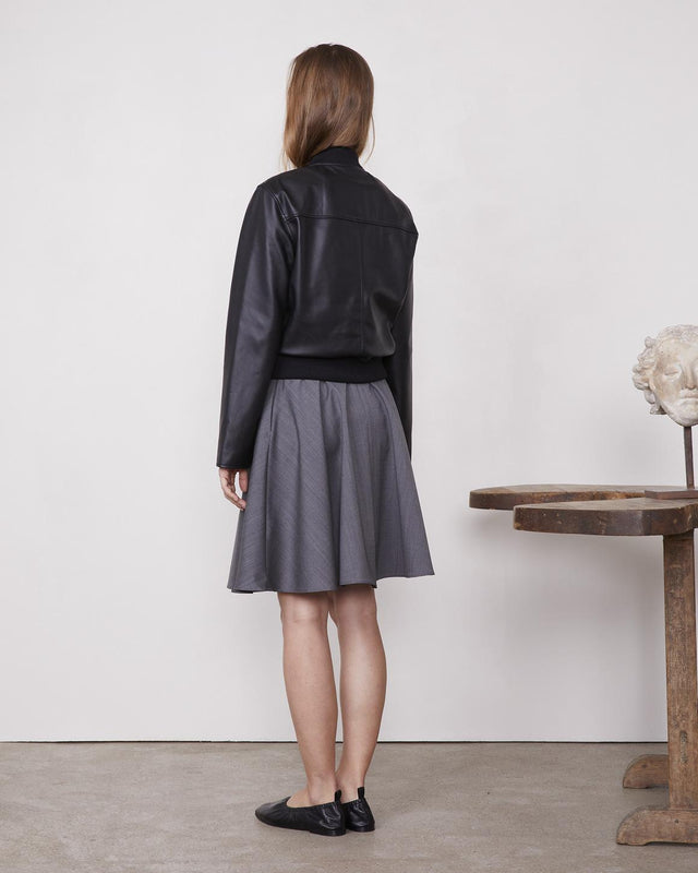 NELA LEATHER BOMBER JACKET - BLACK S25WLTR550 -BLACK OFFICINE GENERALE 