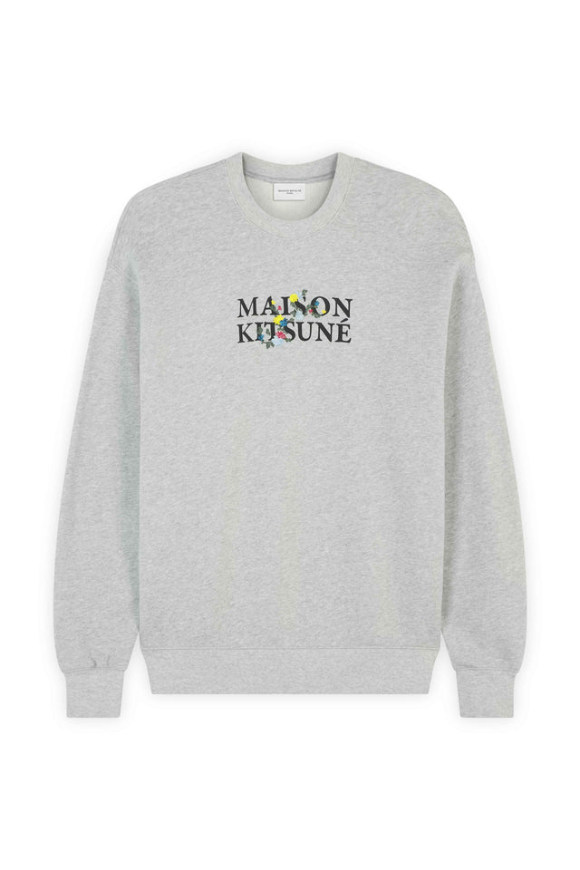 FLOWERS COMFORT SWEATSHIRT - LIGHT GREY MELANGE