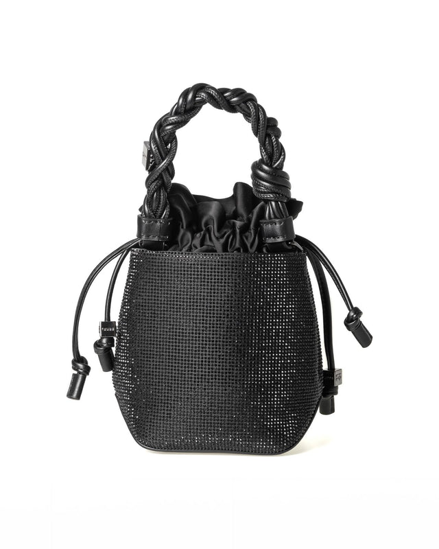 BOU BUCKET MINI SATIN STRASS - BLACK