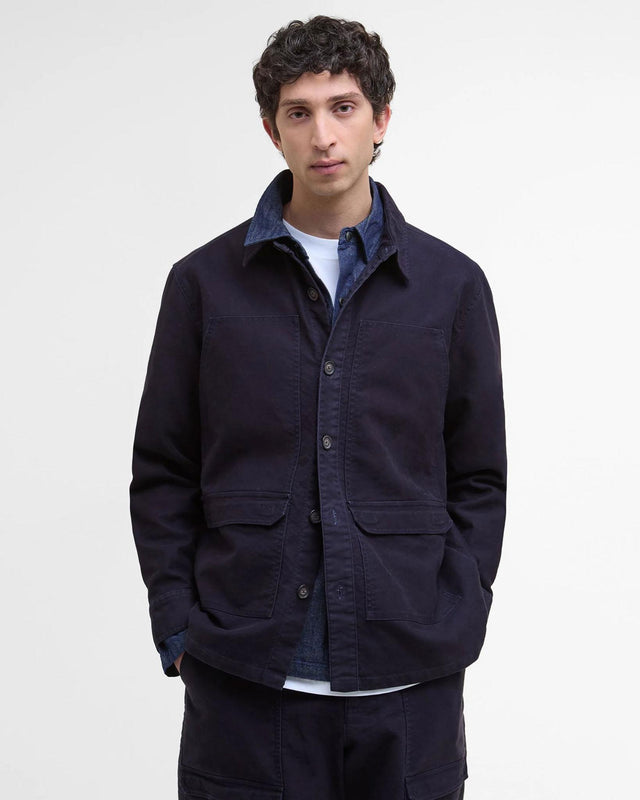NEWBIRCH OVERSIZED COTTON SATEEN OVERSHIRT - NAVY MOS0437NY91 -NAVY BARBOUR 