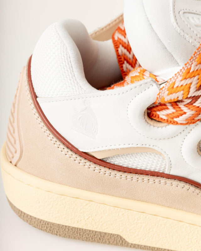 LEATHER CURB SNEAKERS - WHITE/ PEACH FU-SKDK12-BICO-E25 -0961 WHITE/PEACH LANVIN 