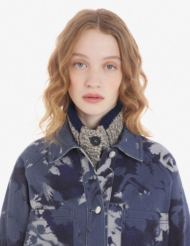 WORKWEAR JACKET IN BOUQUET CAMEO PRINTED COTTON DR - NAVY/STONE FLORAL CAMEO LW02108WW4012 NAVY Maison Kitsune 